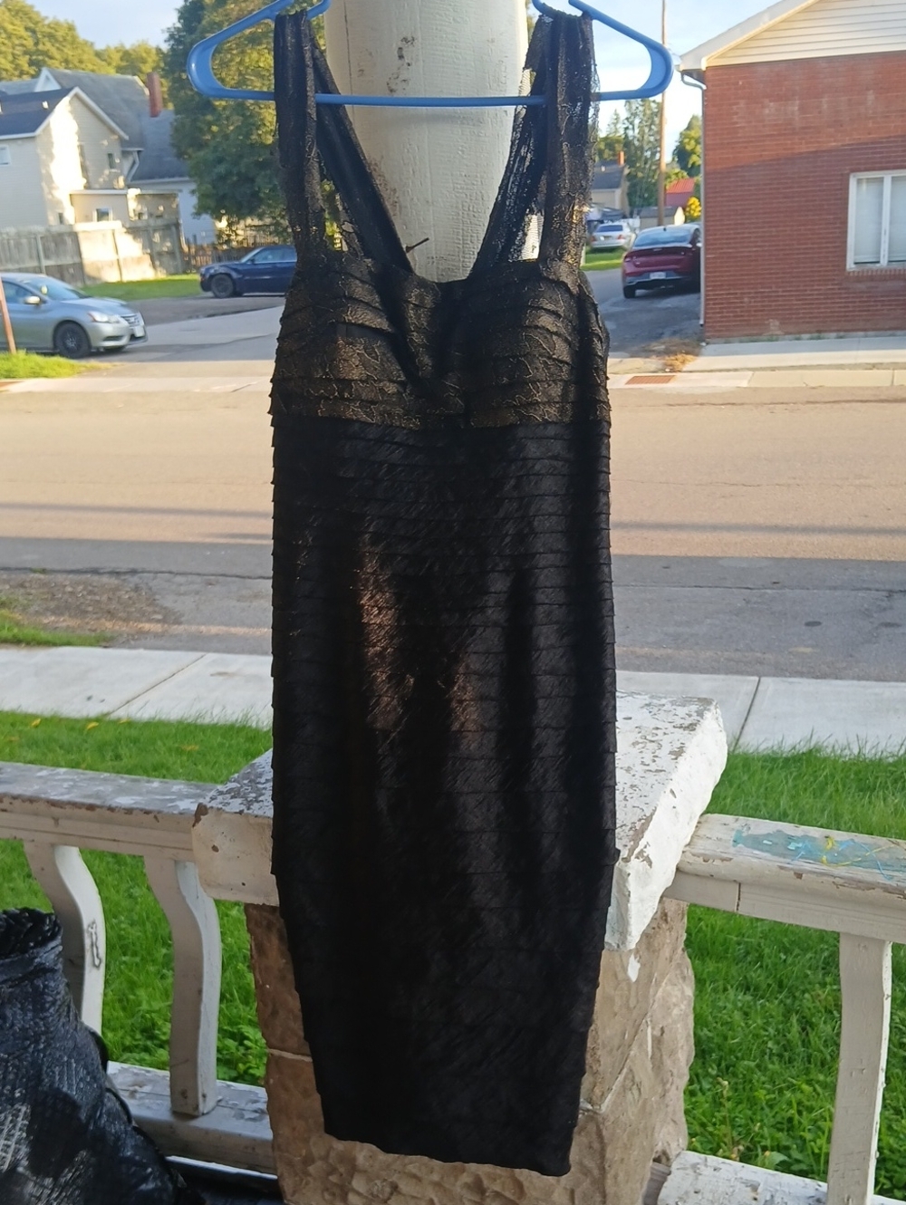 GUC JS Collection formal dress black gray/brown  Ruffles size 8